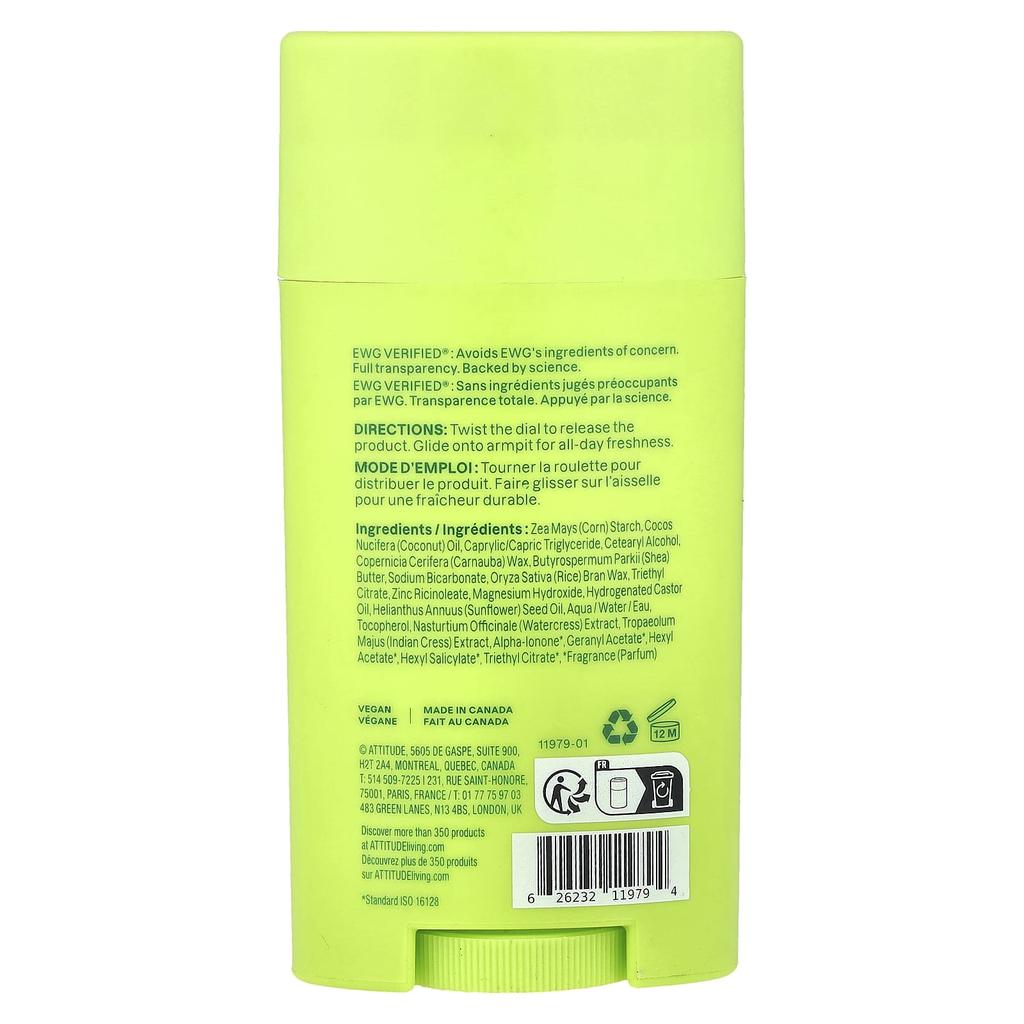 ATTITUDE Super Leaves™, Deodorant Stick, Pear & Pumpkin, 75g (2.64oz)