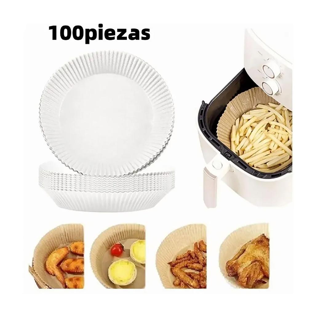 100pcs Disposable Paper Liners for Air Basket 220 celsius Temperature Resistant Non Stick Fryer Liners Baking Paper