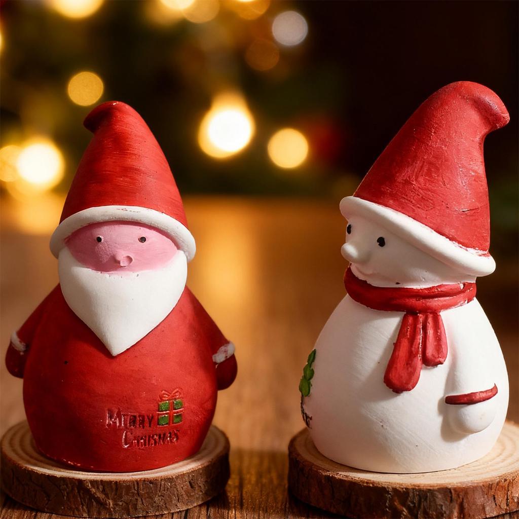 Christmas Molds For Resin Santa Claus Snowman 3D Moulds Non-Stick Candles Christmas Candy Molds For Home Desk Holiday Halloween