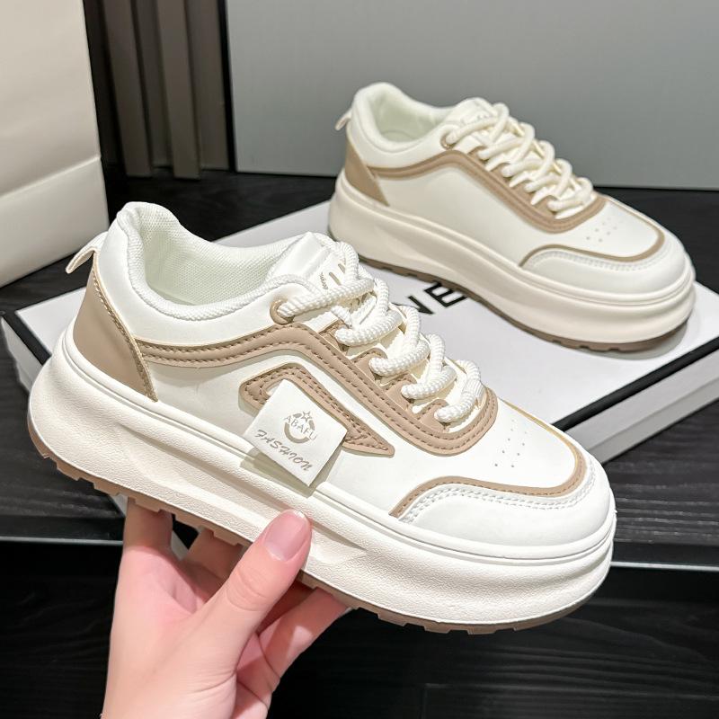 Spring and Autumn new sports and leisure ins platform leather single shoes board shoes