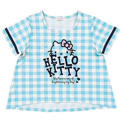 Hello Kitty Check 120cm T-shirt (Blue)