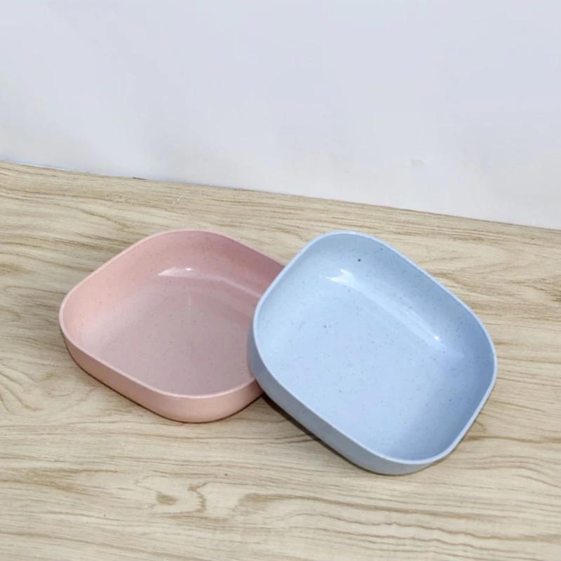Wheatgrass Tableware Set Portable Tableware Plate Set Picnic Tableware Bowl Plate Set Environmental Plate Plastic