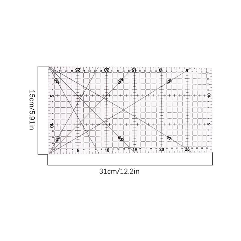 Righello Patchwork 30 * 15 Cm Strumenti per Quilting Materiale Acrilico di Alta Qualità Righello Trasparente Scala Materiale Scolastico