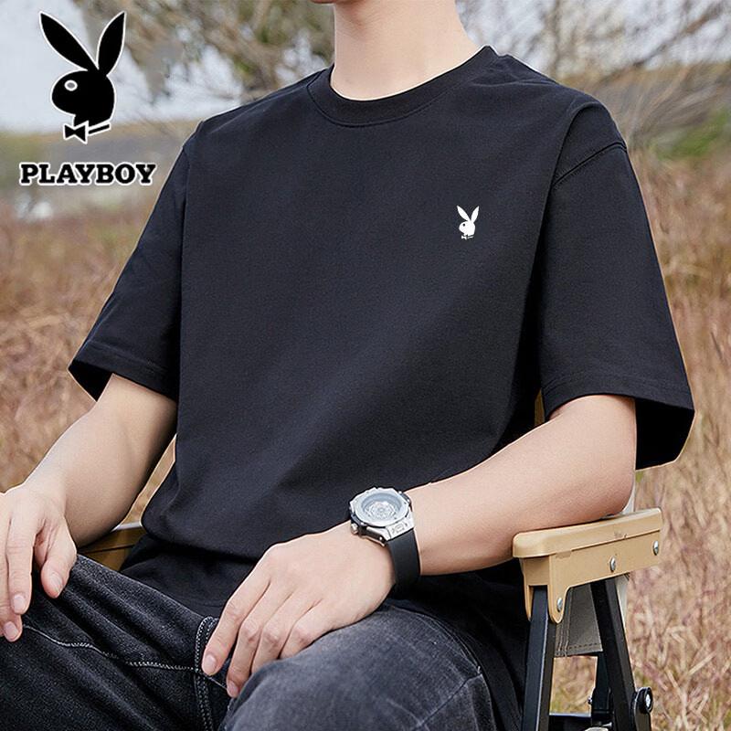 PLAYBOY Men's Casual Loose Fit Cotton T-Shirt