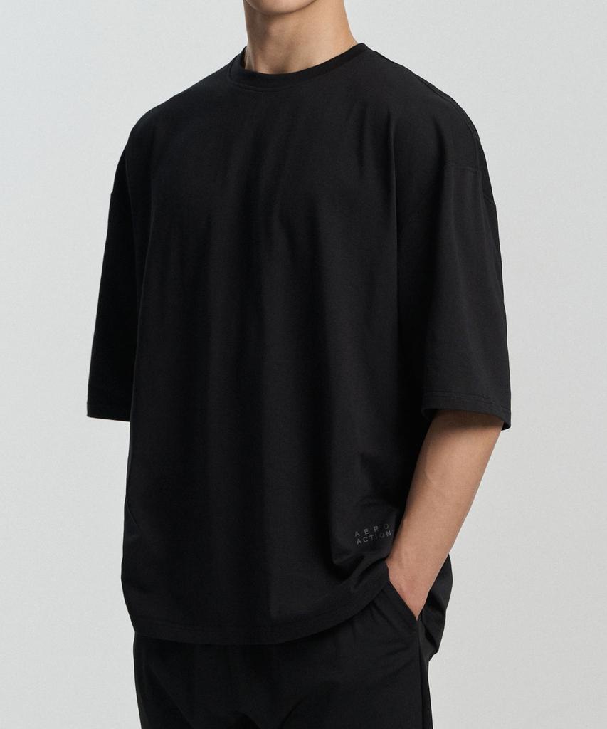 Atejeu [2Pack] Essential Heavyweight Oversized Short Sleeve T-Shirt_2 Colors