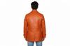 Stilvoller oranger Herren-Trenchcoat Handgefertigt Echtes Lammleder Passform Party Modisch