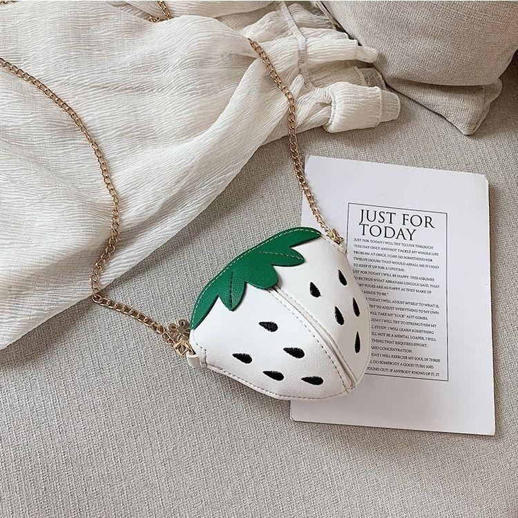 Pu Themed Strawberry Leather Girls Purse Antitheft Shoulder Bag Gift Toddler