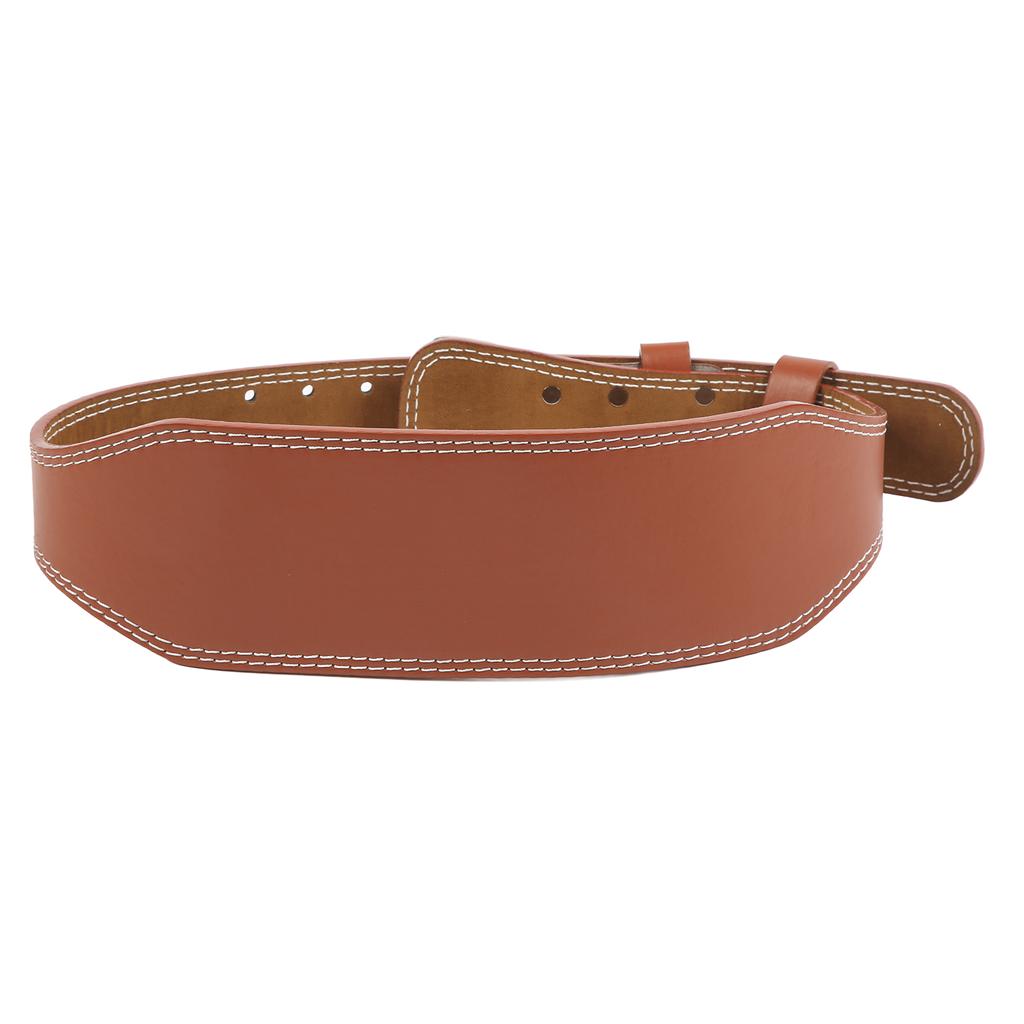 PU Fitness Belt Male Deadlift Training Weightlifting Belt Squat Sports Protective Gear Brown
