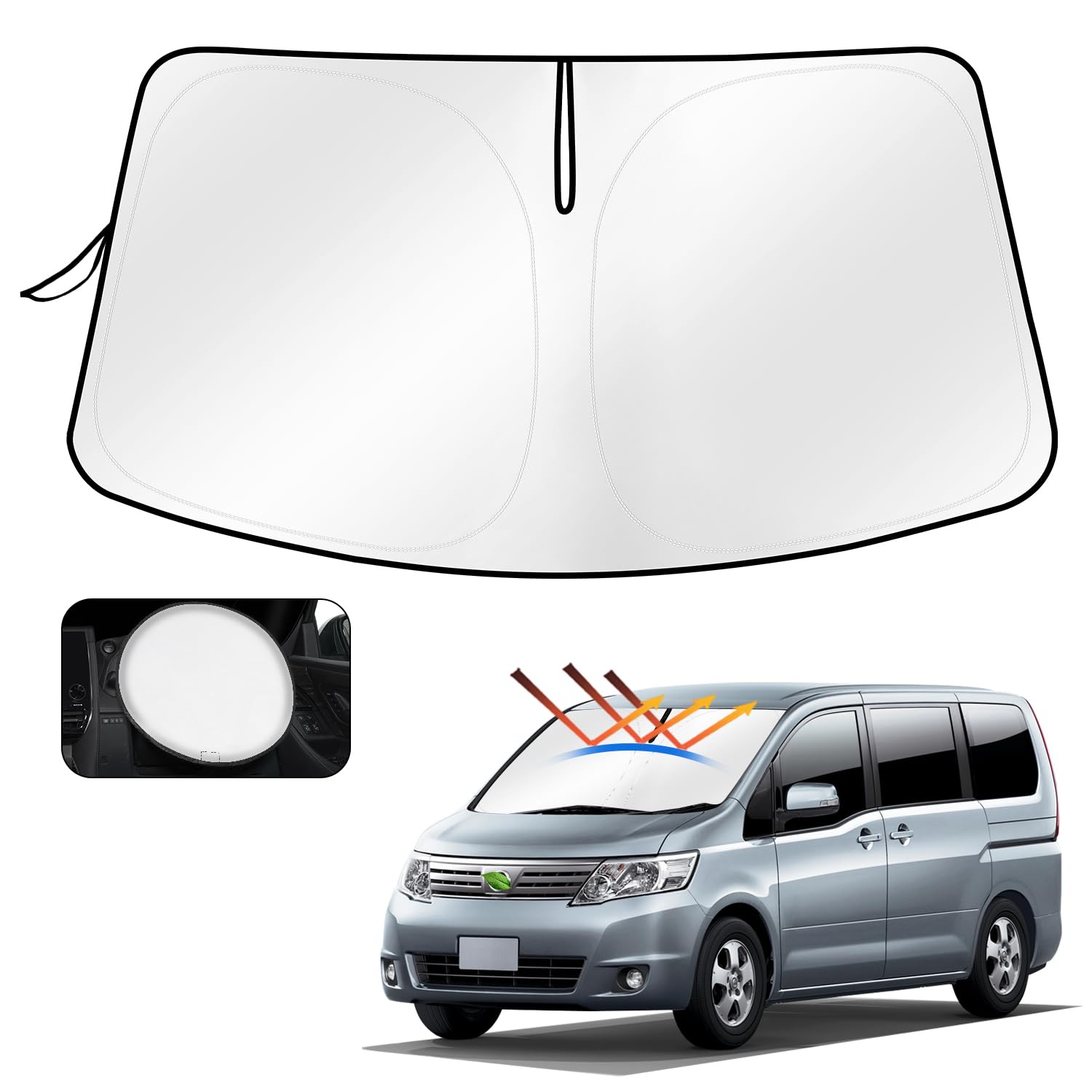 

Cartist Nissan T33 Sunshade for Sunline July 2022 Light Heat UV Car Camping Interior Storage Bag Included X-Trail Sunshade, Sunset, Sunfia, (4th