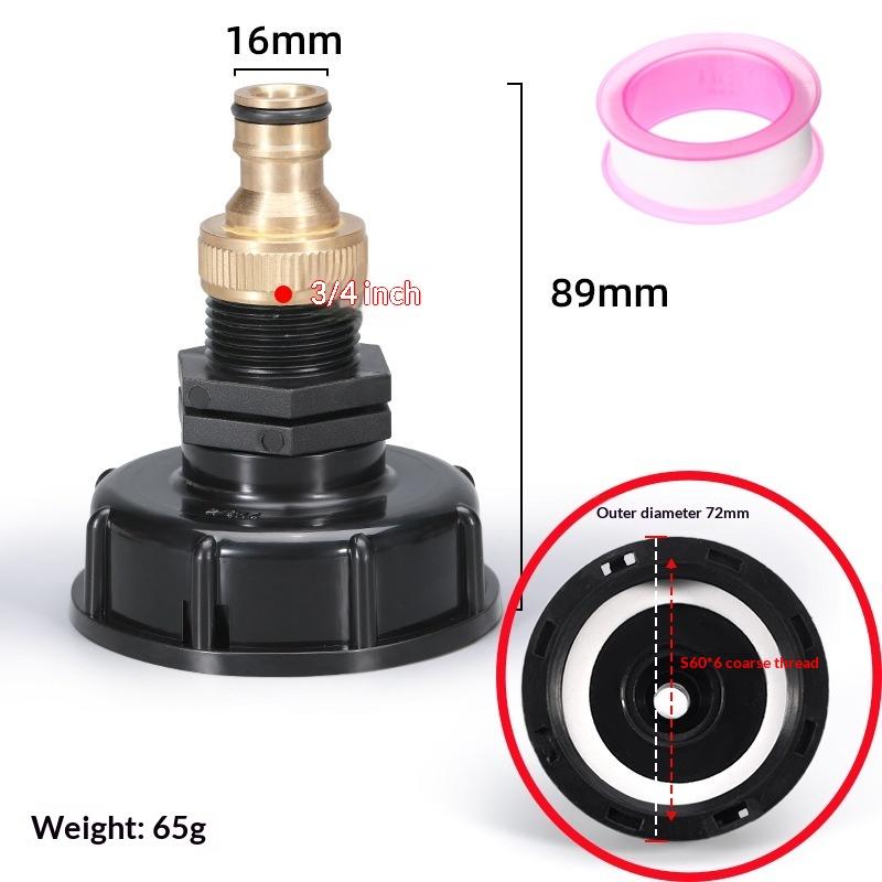 IBC Tank Valve Adapter 1 Set 1 2 3 4 Inch Water Hose Connector 60mm Coarse Thread for Agriculture Use Heavy Duty