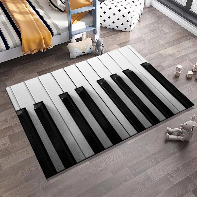 Klaviertastatur Design Teppich für Wohnzimmer oder Musikstudio Dekor Geeignet für den Einsatz als Anti-Rutsch-Matte für Wohnzimmer Schlafzimmer Sofas
