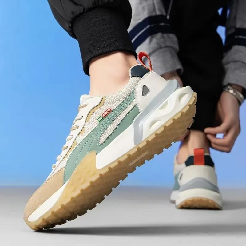 Herren Freizeitsportschuh Bequeme Atmungsaktive Mesh Laufschuhe Rutschfest Abriebfest Vulkanisierter Schuh Trend Herren Flats Trainer