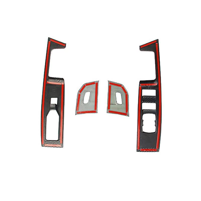 4pcs Carbon Fiber look Front Door Window Switch Panel Cover Trim Interior accessories For Ford F-150 XL/XLT/Tremor -