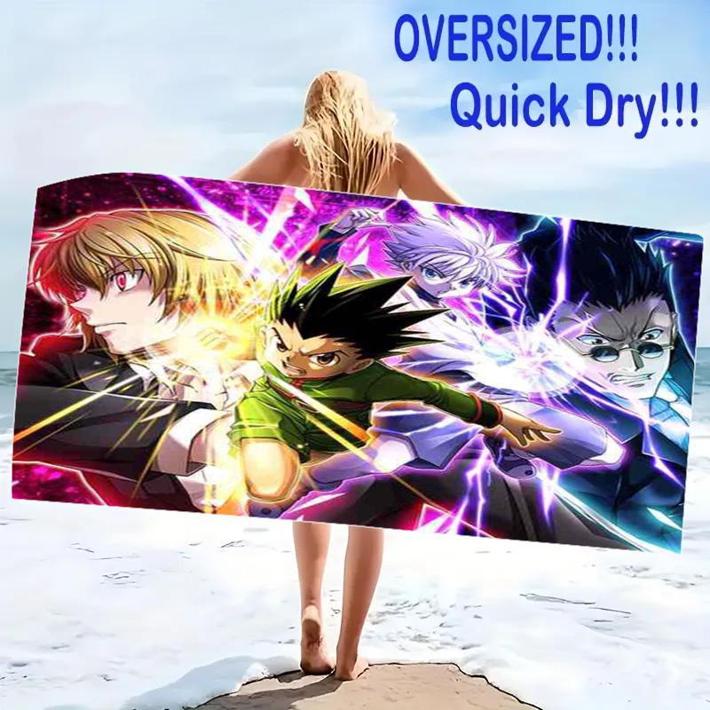 Anime Hunter x Hunter Print Beach Towel, Large Soft Quick Dry Towel for Beach Camping Swimming