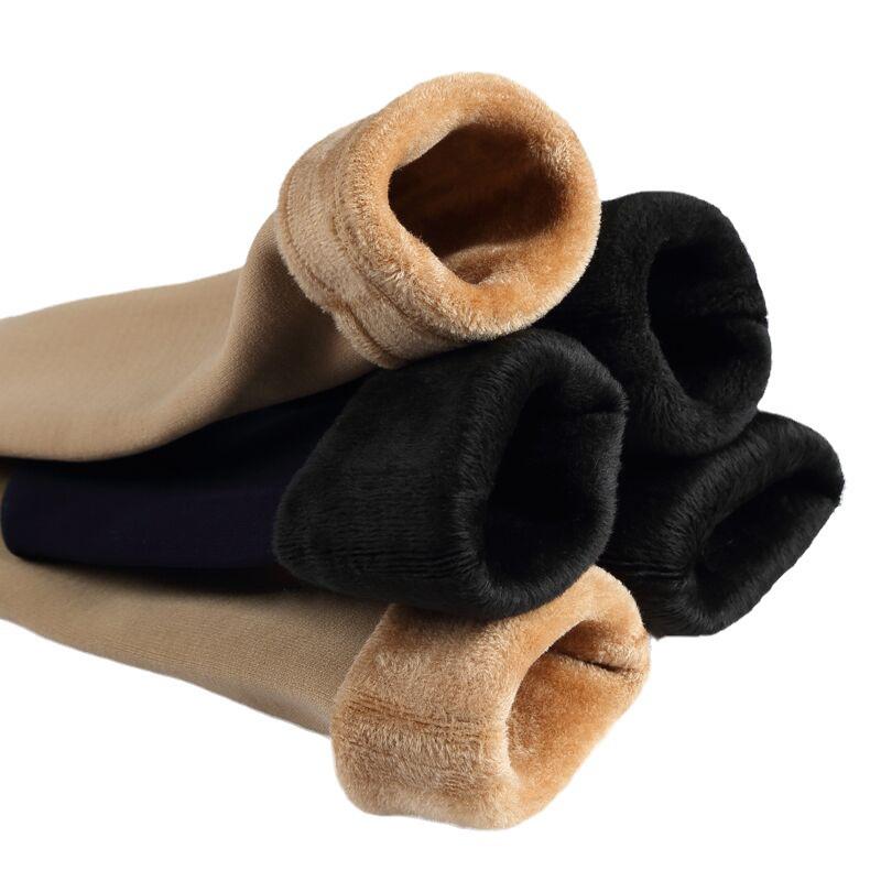 Unisex Fleece-Lined Mid-Calf Socks - Warm Plush for Autumn/Winter