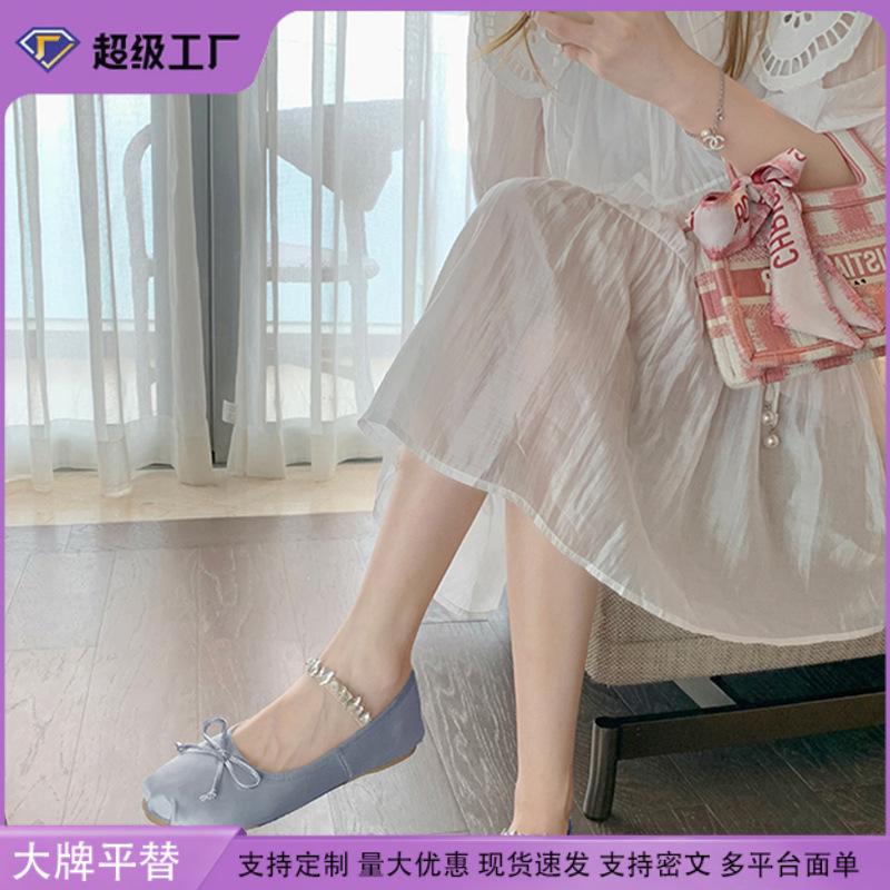 Grape mother studiolee fairy pneumatic diamond belt French new bow single shoes round head ballet Mary Jane shoes