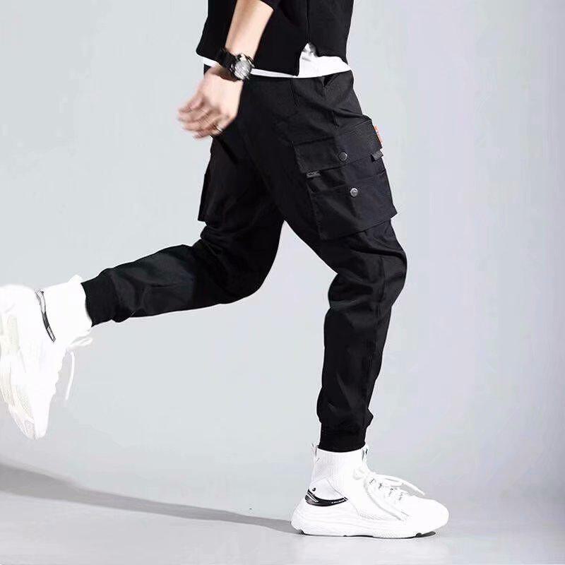 Men's Spring/Summer Korean Fashion Loose Fit Multi-Pocket Work Pants