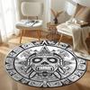 Whimsical Round Gothic Multicolor Carpet, Non-Slip Floor Mat for Living Room