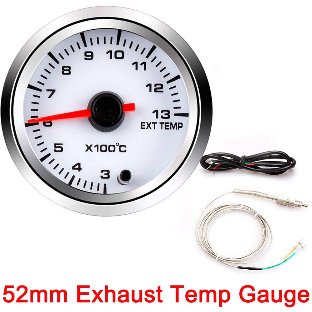 52mm Oil Pressure Gauge Boost Tachometer Voltmeter Air-Fuel Ratio Water Temp Oil Temp EGT Gauge Change 7 Colors Fit for 12V Car