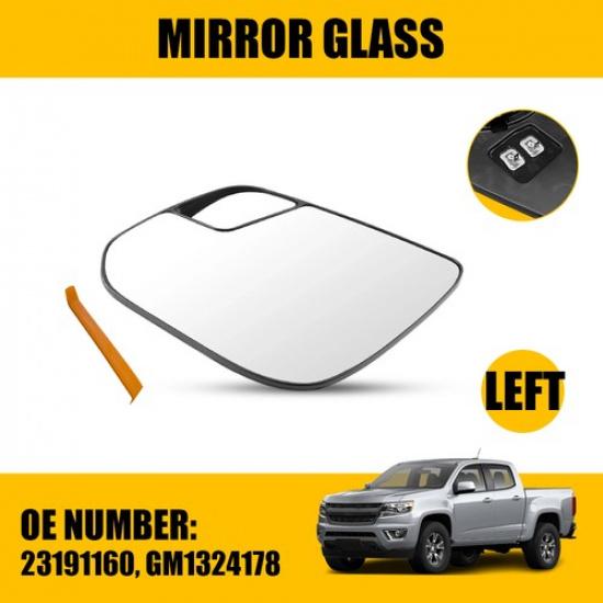 Driver Left Side Heated Mirror Glass For 2015- Chevrolet Colorado 23191160
