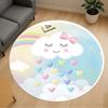 1pc Cloud Heart Round Chair Mat Area Rug - Non-Slip, Floor Mat for Office, Bedroom, and Indoor Decor C1125447