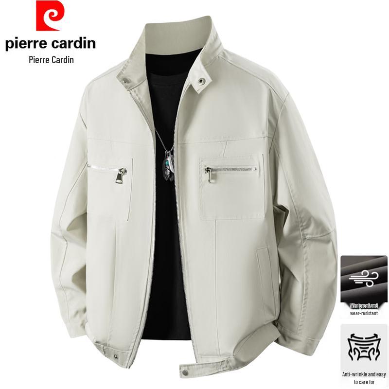 Pierre Cardin American Retro Harrington Stand-Collar Casual Jacket