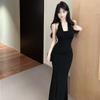 Pure desire sexy purple neck sling dress women's backless dress stepmother slim fit hip wrap dress dress burst