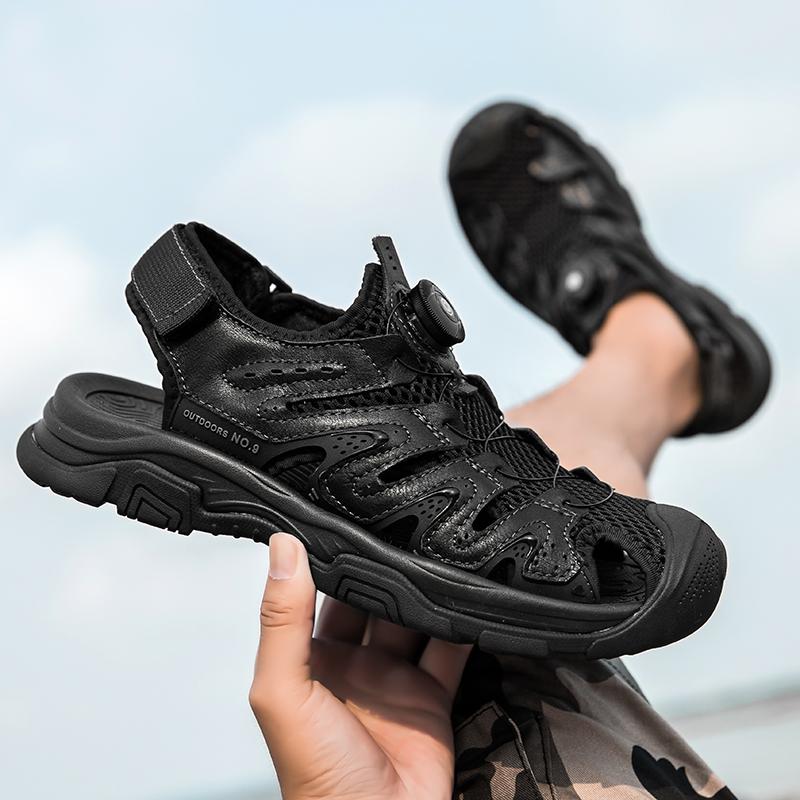 Fashion Breathable Leisure Walk Men's Sandals Fashion Hollow Out Mesh Shoes Quick Dry Man Wading Aqua Shoes Comfortable Men Summer Shoes