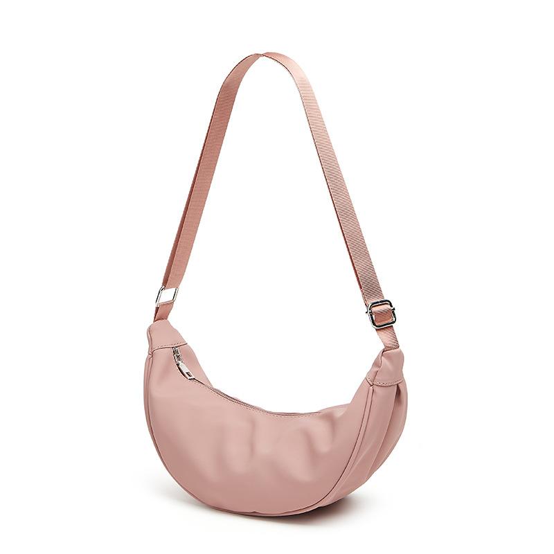 New Summer Simple Fashion Bag Women's Solid Color Design Shoulder Messenger Bag Fresh and Light Trend Dumpling Bag Versatile