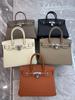 Large-capacity Litchi Pattern Togo Gold and Silver Diamond Genuine Leather Top-grain Cowhide Fashionable and Versatile Single-shoulder Handbag