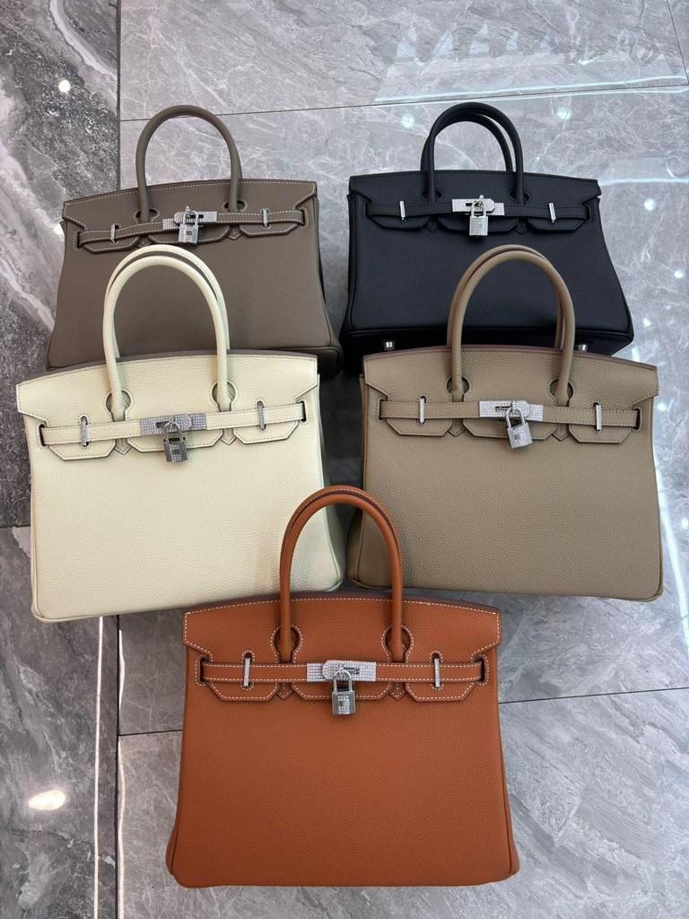 Large-capacity Litchi Pattern Togo Gold and Silver Diamond Genuine Leather Top-grain Cowhide Fashionable and Versatile Single-shoulder Handbag