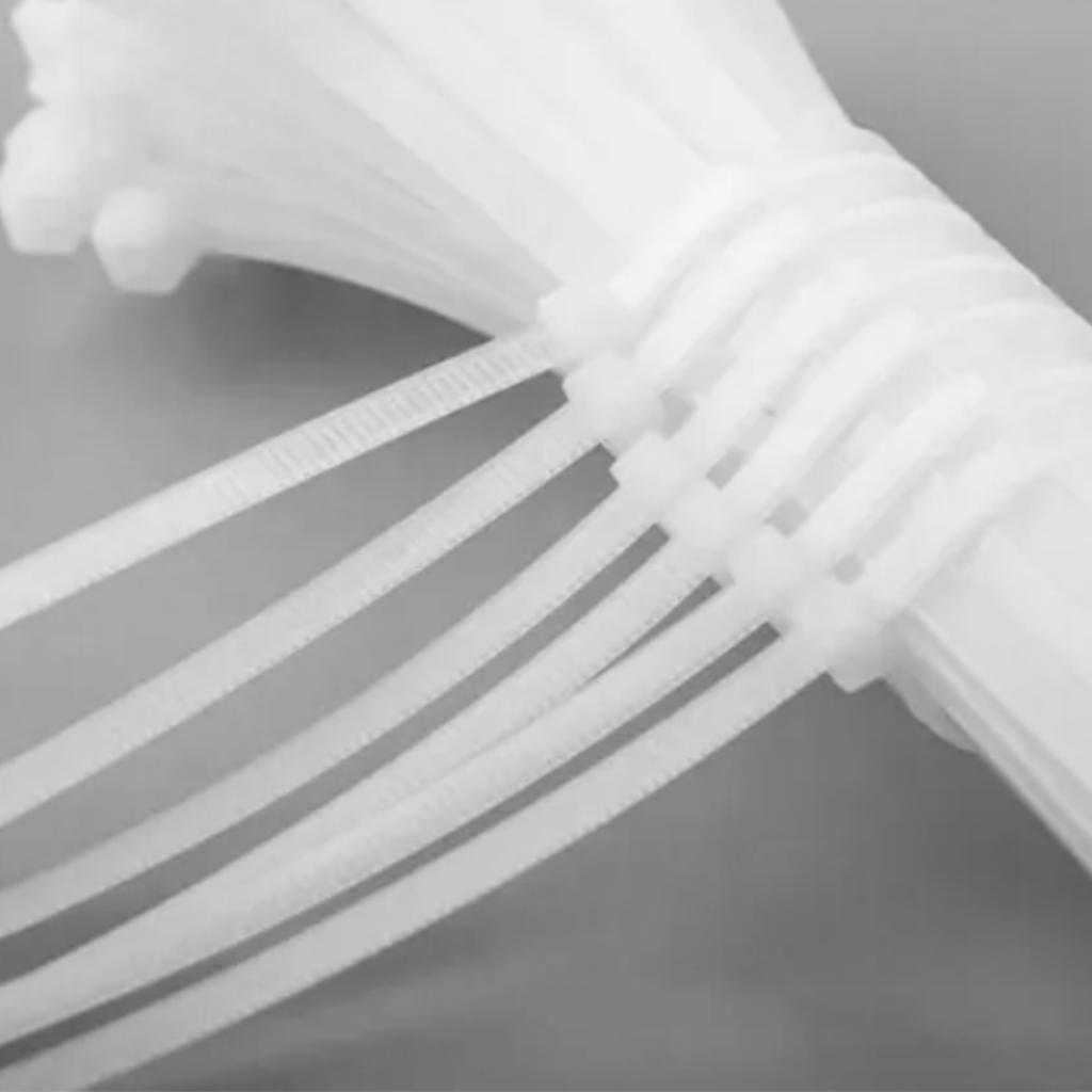 1000Pcs Cable Ties Pa66 Nylon Self Lock Strong Locking Force Heavy Duty Cable Ties White