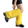 Harajuku Punk Fuzzy Leg Warmers for Women Soft Thickened Plush Boot Cuffs Covers for Winter Fashion and Costume Parties