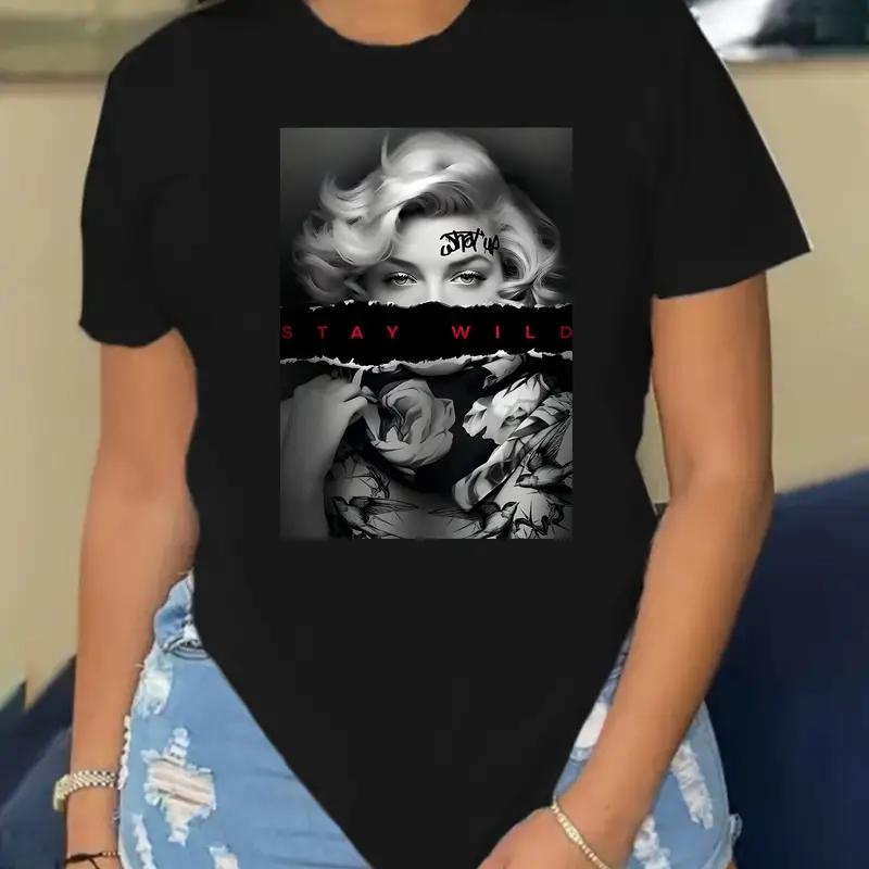 

Футболка с принтом в виде рисунка, короткий рукав, круглый вырез, повседневный топ, женская одежда, футболка с графическим принтом, мода 90-х, повседневные топы для женщин и мужчин 7XL