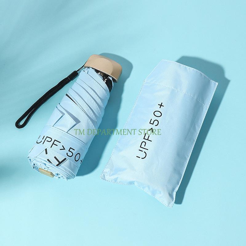 Faltbarer Reise-Regenschirm 6 Speichen Mini Kompakt Taschenschirm Regen Sonnenschirm Winddicht Regendicht mit Kapsel für den Alltag UPF 50