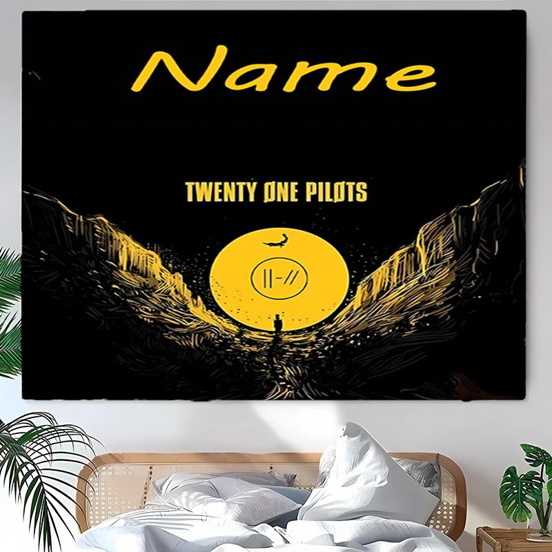 Personalized twenty one pilots Background Tapestry,Custom Name Birthday Party,Multifunctional Wall Decoration for Home Decor,Various Occasions