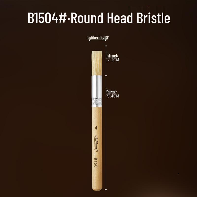 5-Piece Round Bristle Paintbrush Set for Oil, Acrylic, and Watercolor Painting