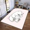 Cute White Bear Cartoon Drawing On Pink Background Soft Decorative Carpet Rug Suitable for Use As an Anti-slip1 For1room and Bedroom Sofas
