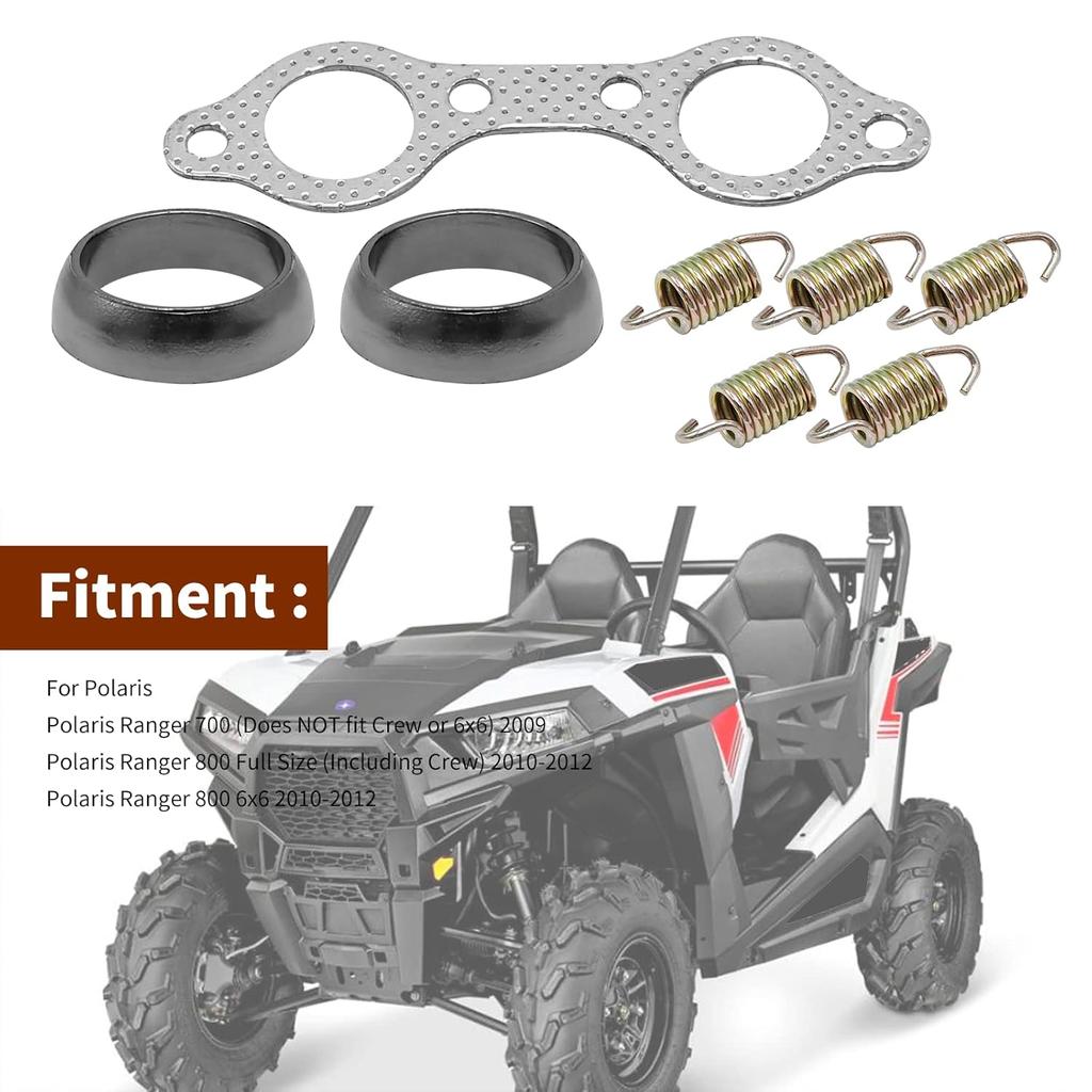 Exhaust Pipe Donut Gasket Replacement For Polaris Ranger XP 800 4X4 EFI 2010-2012G, Manifold Gasket + Seal + Spring