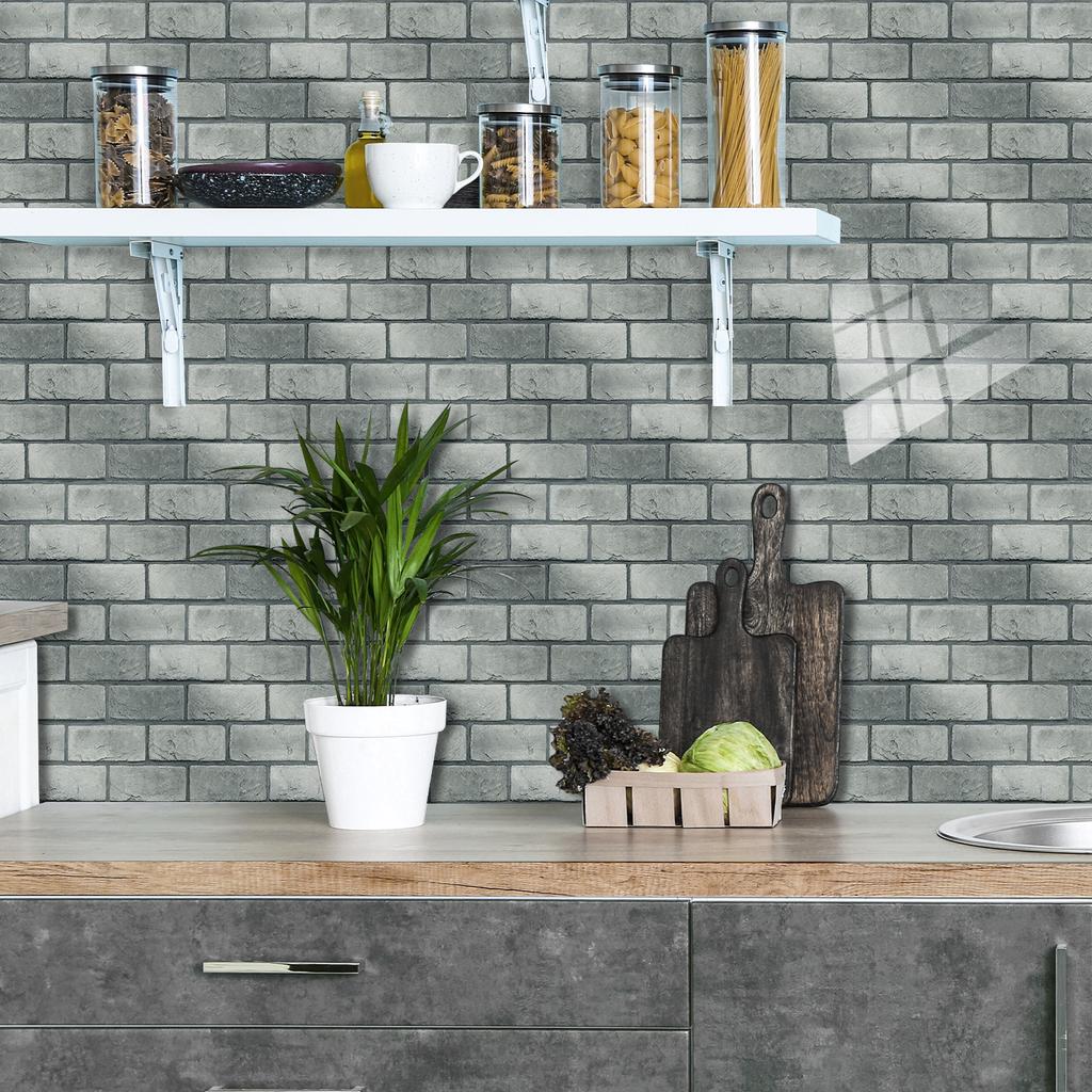 10/20/30Pcs 3D Mosaic Tile Stickers - Waterproof PVC Wall Decals - Thickened Self-Adhesive Brick Wallpaper for Kitchen & Bathroom - Multiple Designs