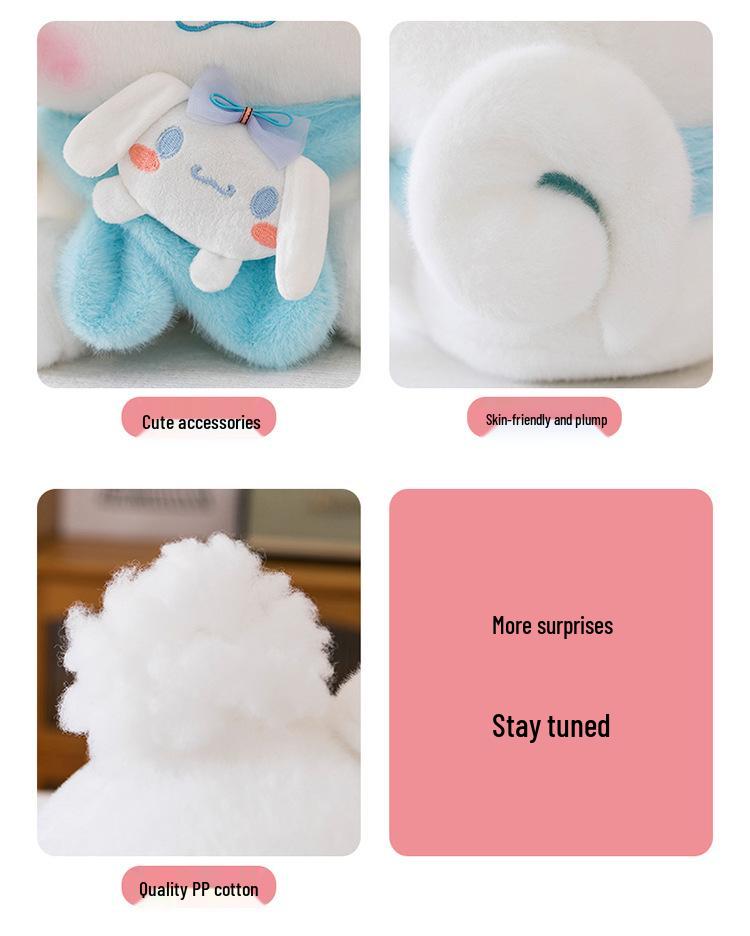 Cinnamoroll Plush Toy: Cute Heart-Hugging Dog with Bow