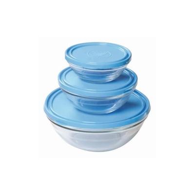 Glass Salad Bowl - Duralex - 3L - Polyethylene Lid - Shock Resistant - Made In France