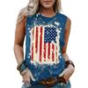 Summer USA American Flag 3D Print Tank Tops Sexy Woman Streetwear Y2k Tops Oversized Vest Off Shoulder Sleeveless Woman Camisole