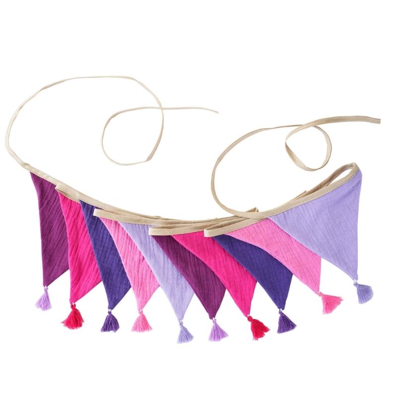 Festoni Bandierine in Cotone Crepe Colori Caramella Luminosi Per Asilo Nido Compleanni di Bambini Feste Eventi