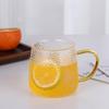 Hammer Glass Breakfast Cup Handle Design Gold Thread Cappuccino Coffee Cup Colorful Transparent Crystal Tea Service