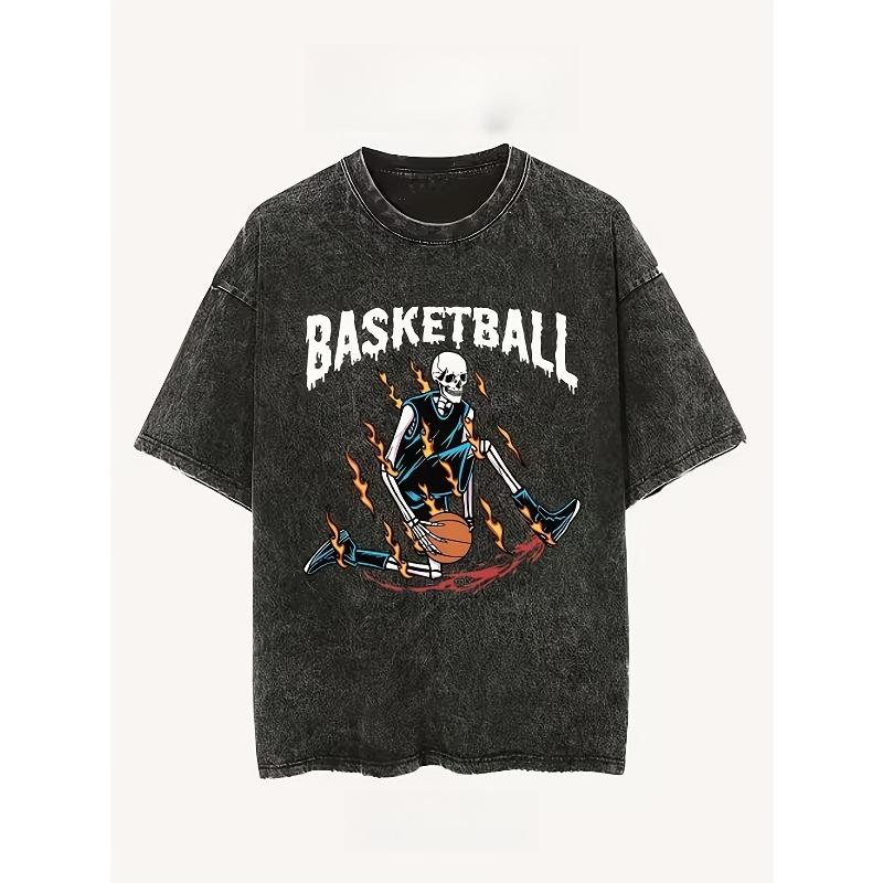 

European sizes Men s T-shirt, suitable for all seasons, loose and breathable, trendy sporty style, suitable for daily casual wear S чёрный
