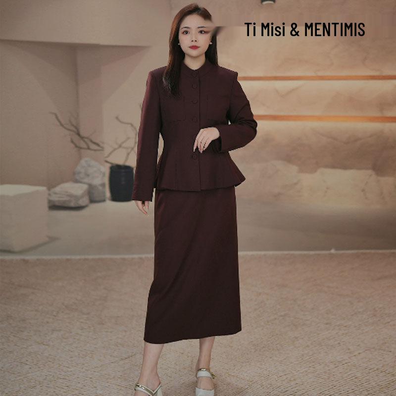2026 Spring Plus Size Women s Two-Piece Suit: Elegant Socialite Jacket & Skirt Set 2XL