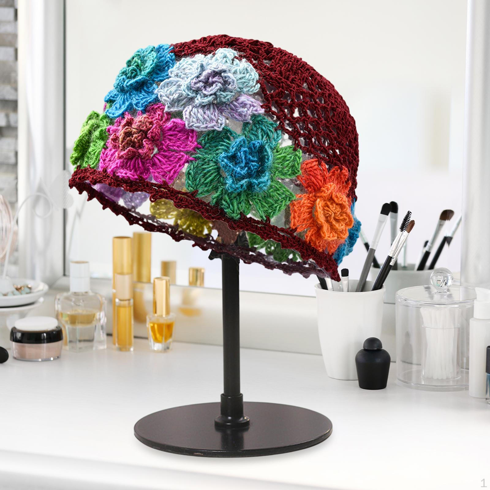 

Цветочная вязаная крючком шапочка Элегантная вырезная цветочная шляпа для свиданий и покупок на открытом воздухе красный