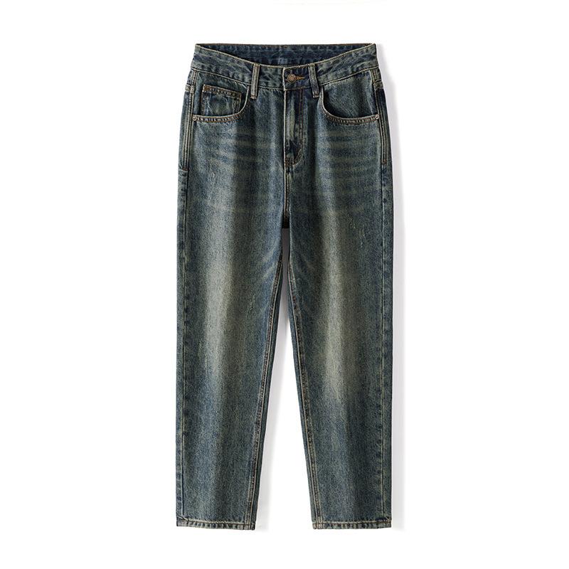 Retro American High Street Washing Jeans Men's Loose and Handsome Casual Harlem Trousers