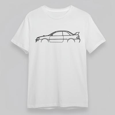 Herren Klassisches T-Shirt Elegantes Sportwagen Linienkunst Grafik Baumwolle Oversize Tee